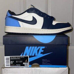🐬 [BRAND NEW] AIR JORDAN 1 LOW OG OBSIDIAN UNC MENS SHOES SIZE 8.5 SNEAKERS 🐬